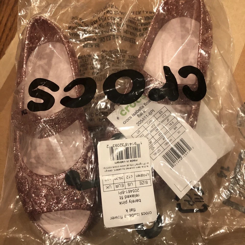 New Crocs Toddler Girl Isabella Flower Flat Sandal - Picture 2 of 13